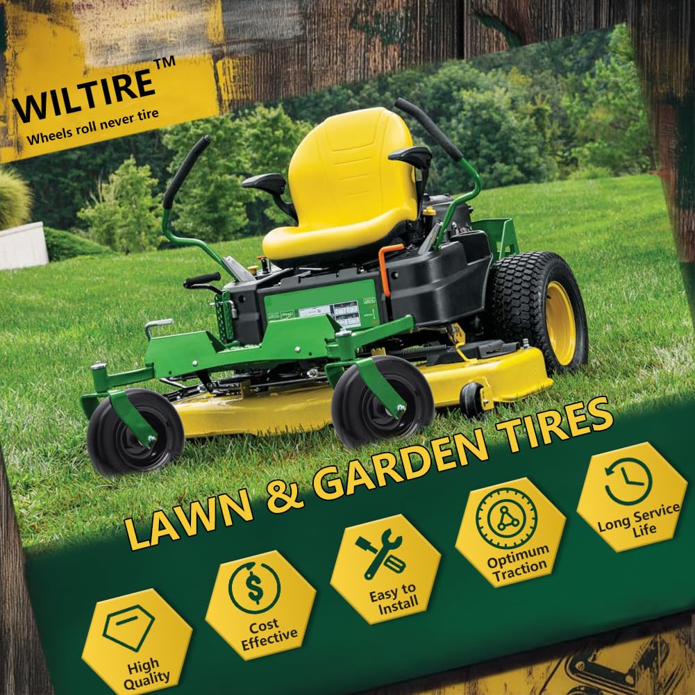 Wiltire wheel on grass showing gentle footprint and stable mowing benefit