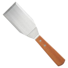 Winco front view of 5x3 griddle turner showing wide blade and professional lift