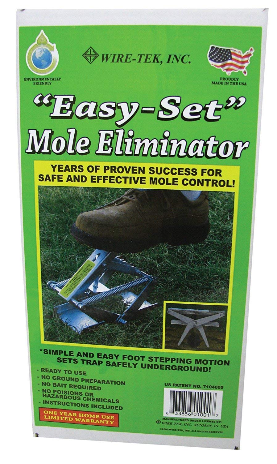 Wire Tek trap set inside mole tunnel demonstrating easyset placement benefit