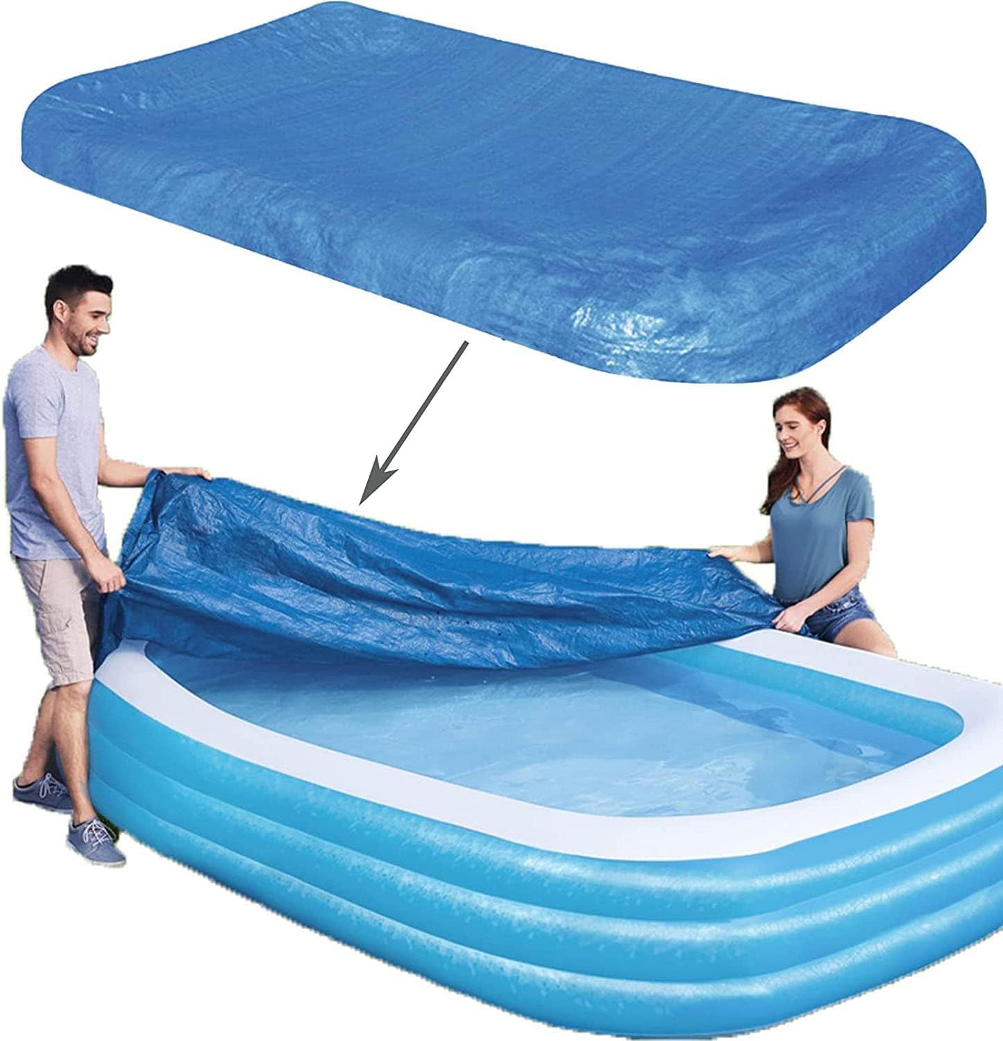 WJGHRH cover on pool front view showing full protection and easy setup