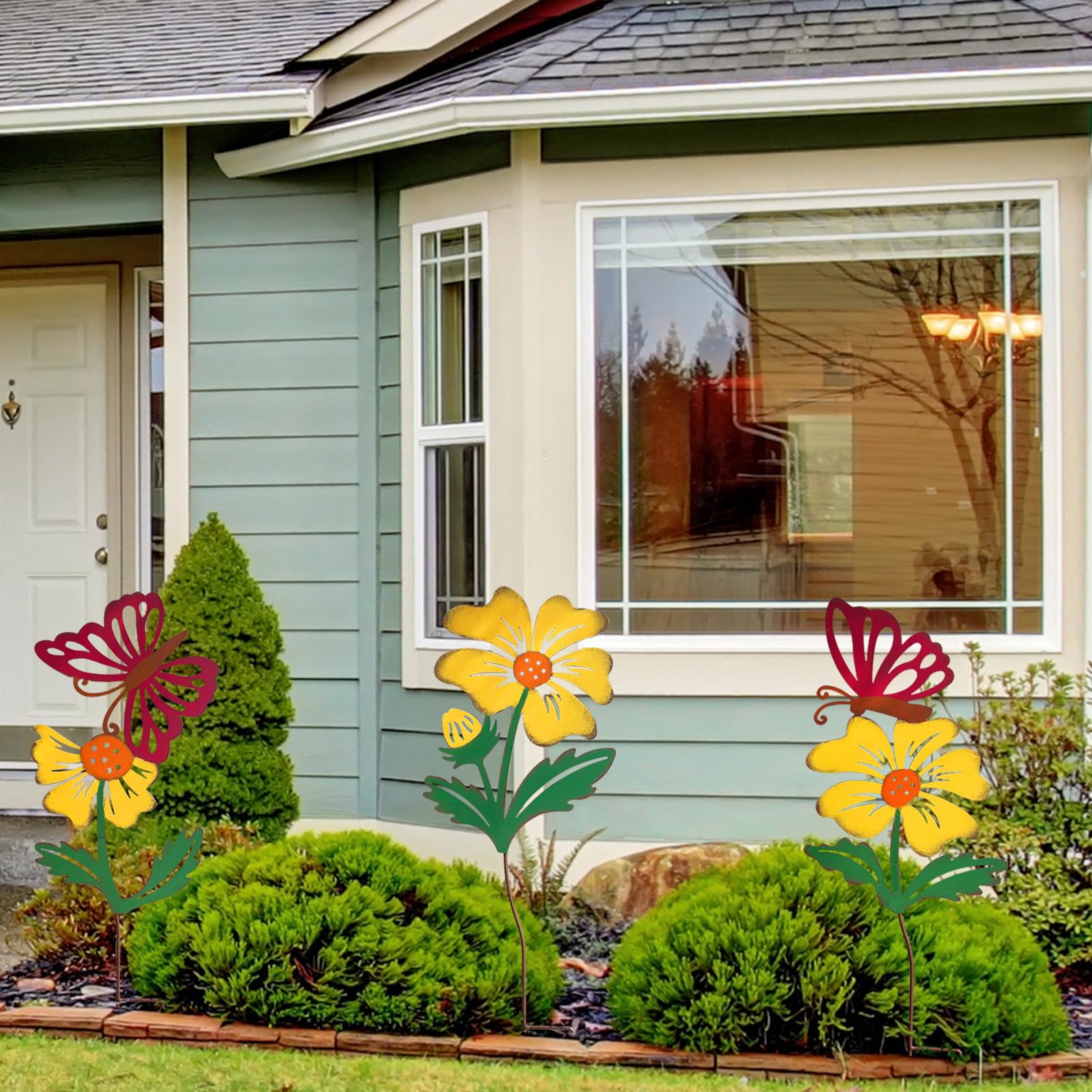 WKHOMEDECO installed along garden pathway creating welcoming curb appeal