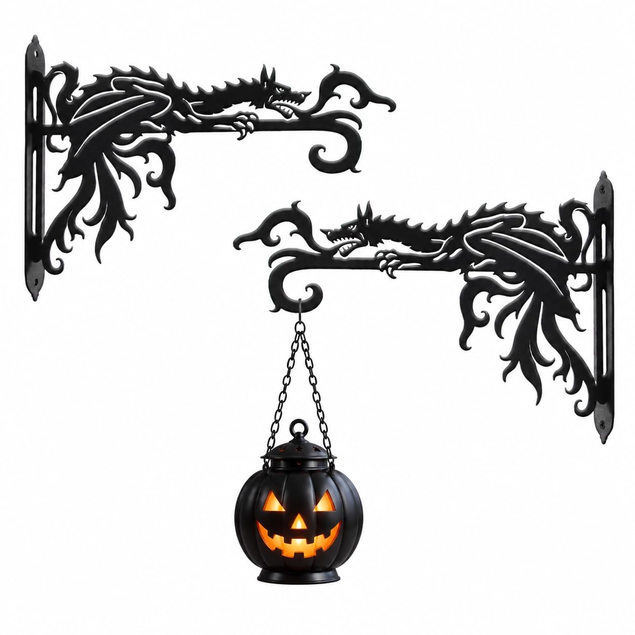 WOPARTY dragon bracket front view showing gothic silhouette and decorative appeal