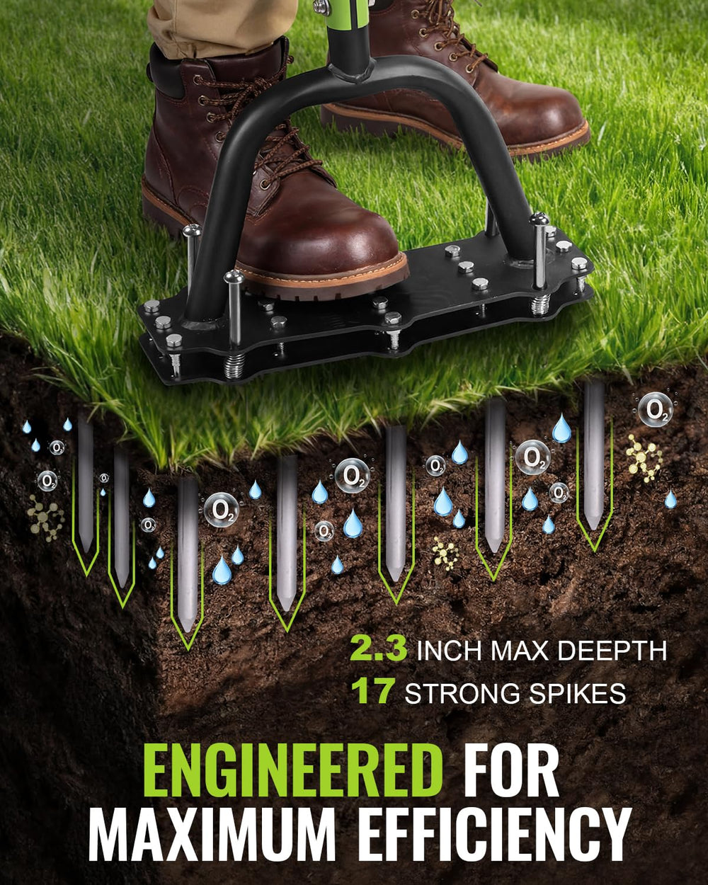 WORKPRO ergonomic TPE+PP T-handle providing cushioned, non-slip grip and control