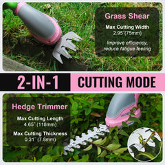 WORKPRO blade close-up of shrub shear, displays sharp steel cutting edge