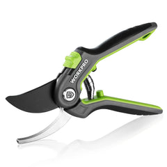 WORKPRO front view showing compact 8-inch pruning shears and comfortable grip