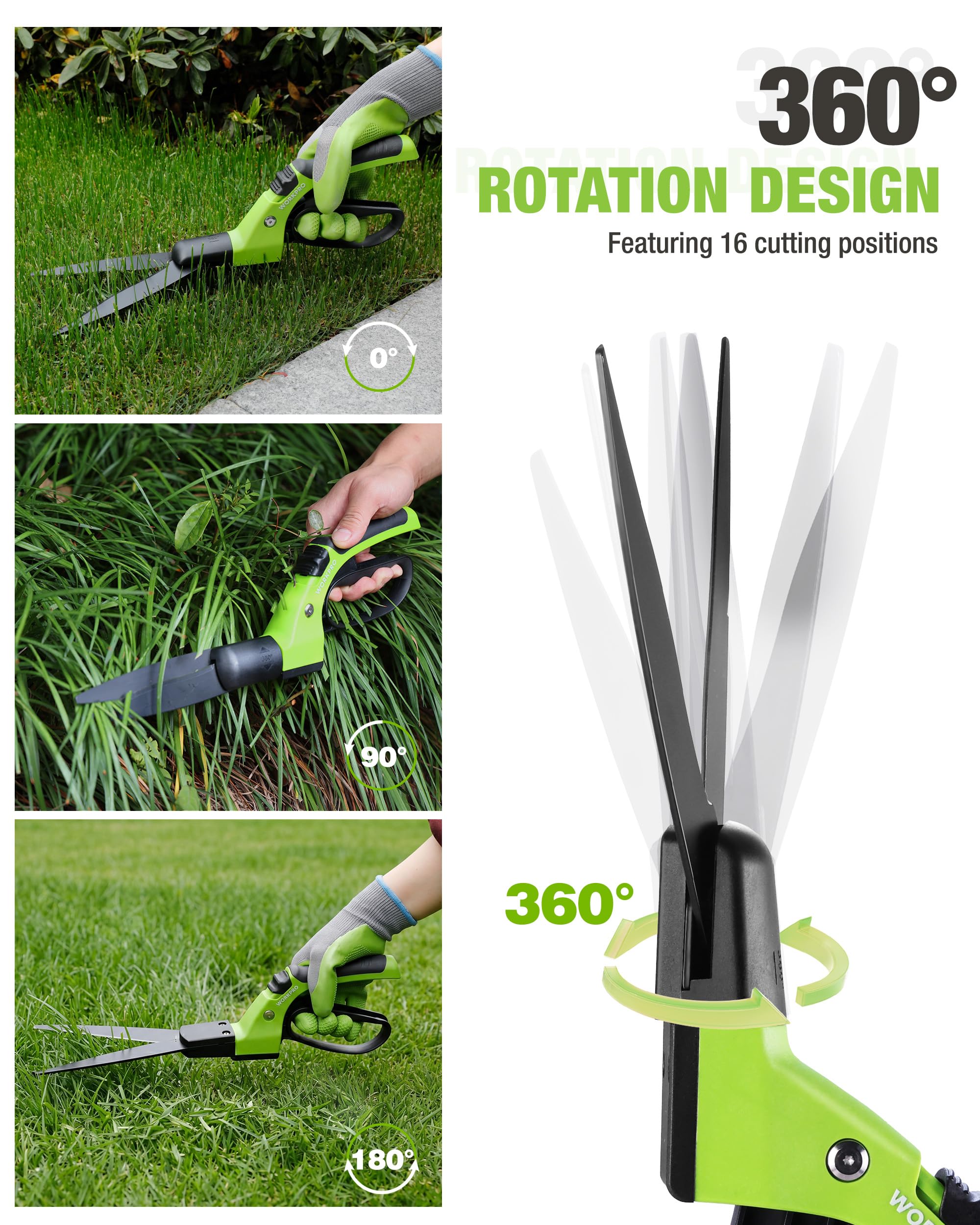 WORKPRO close-up of rotating head demonstrating adjustable cutting angles