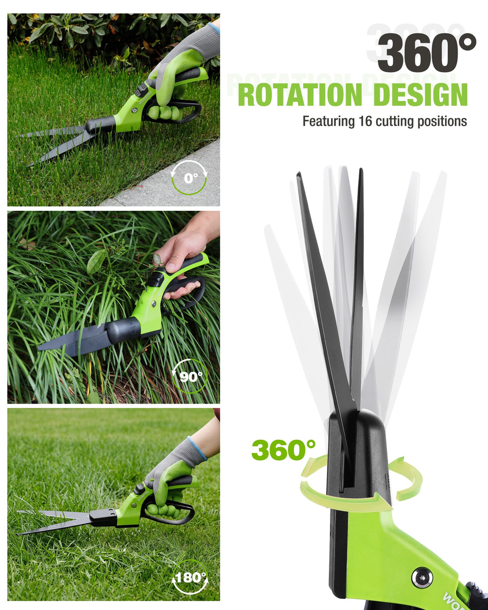 WORKPRO close-up of rotating head demonstrating adjustable cutting angles
