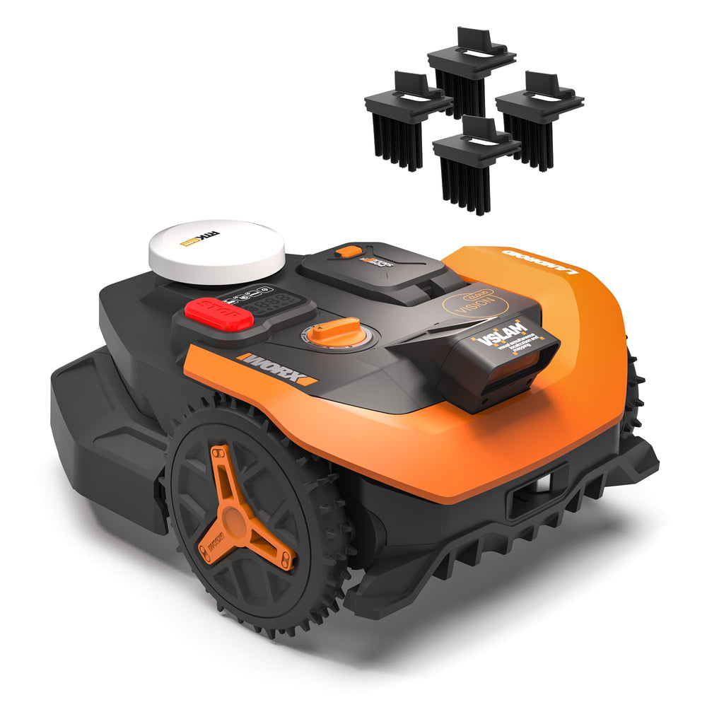 WORX Landroid Vision Cloud front view showing compact design and robust build benefit