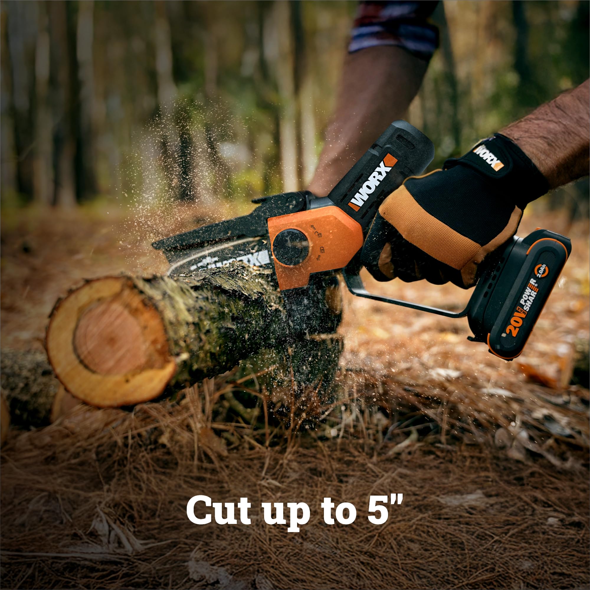 WORX WG326 with PowerShare battery installed for extended cordless runtime