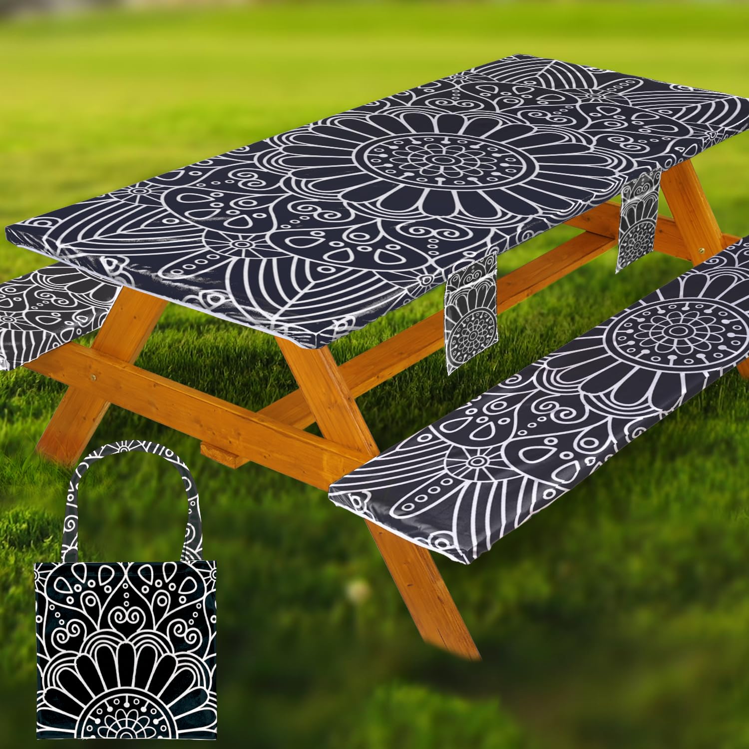 Wrakus front view of fitted table cover showing a neat protective fit