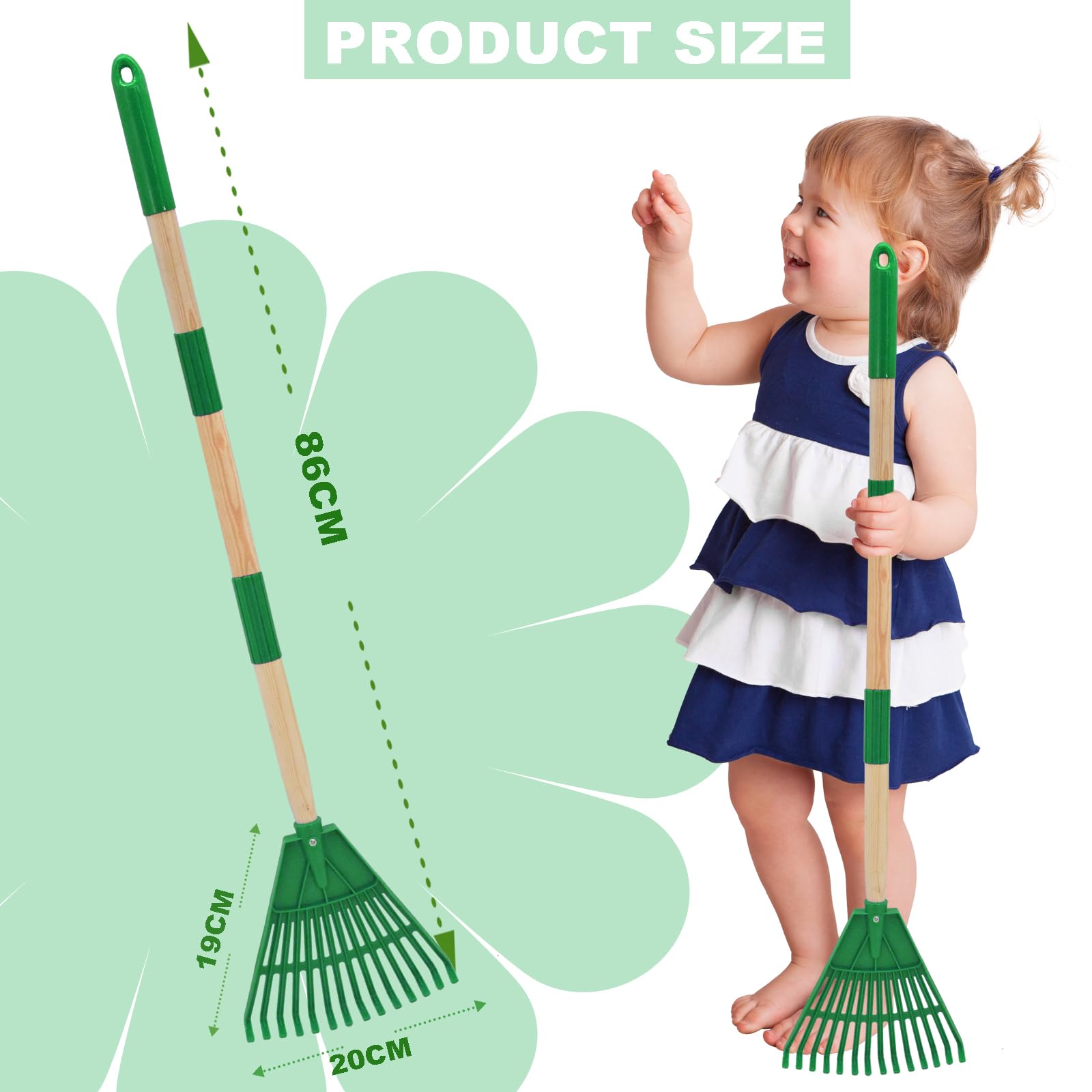 Xifando plastic rake head closeup showing floral pattern and curved teeth for safe gathering