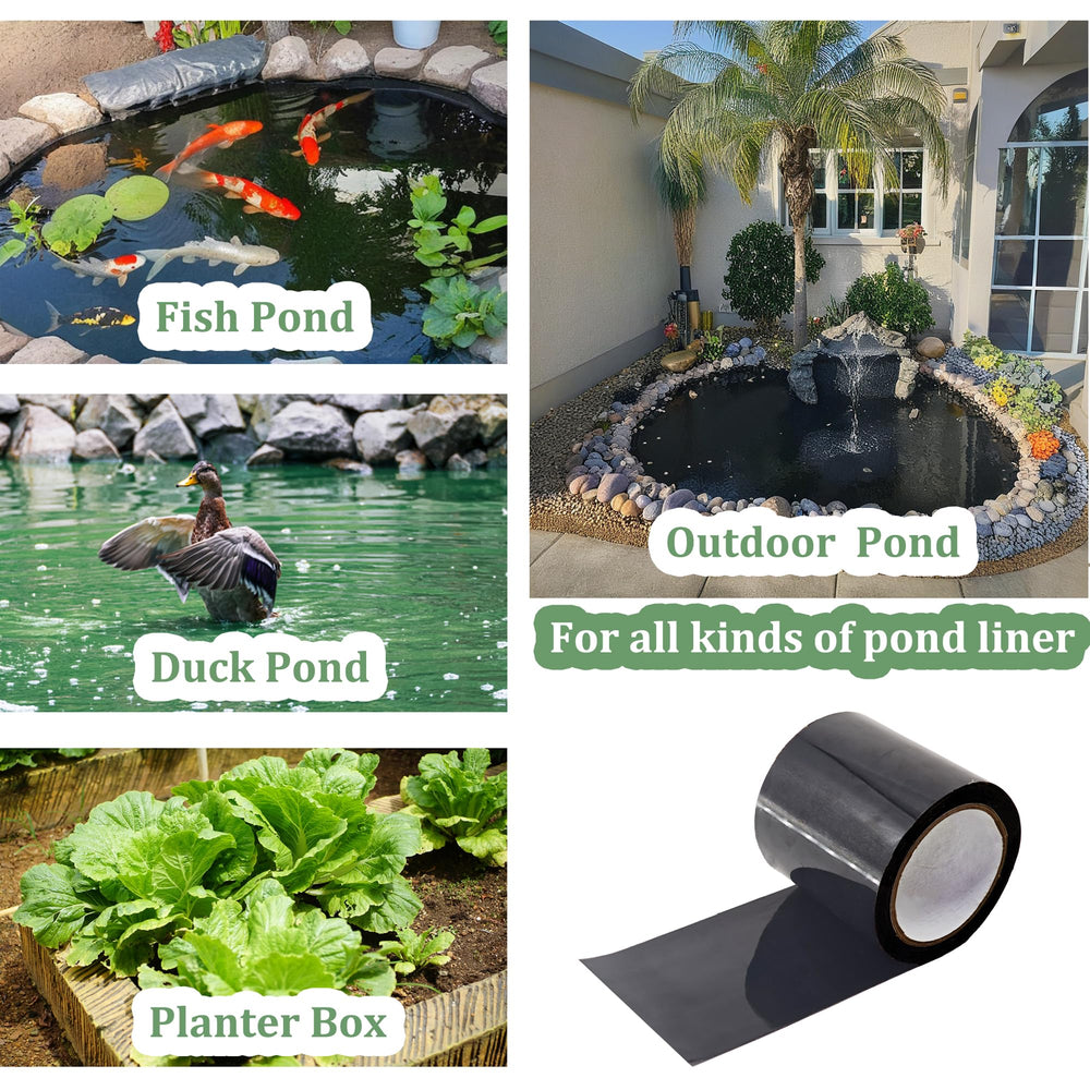 Xinhw sealing pond liner seam in garden demonstrating durable outdoor protection