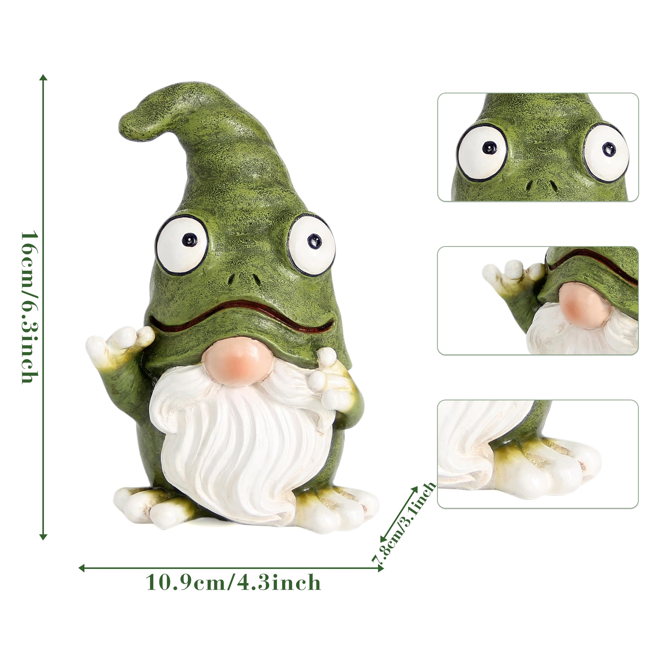 Xintim frog gnome placed in a garden bed adding whimsy to plants