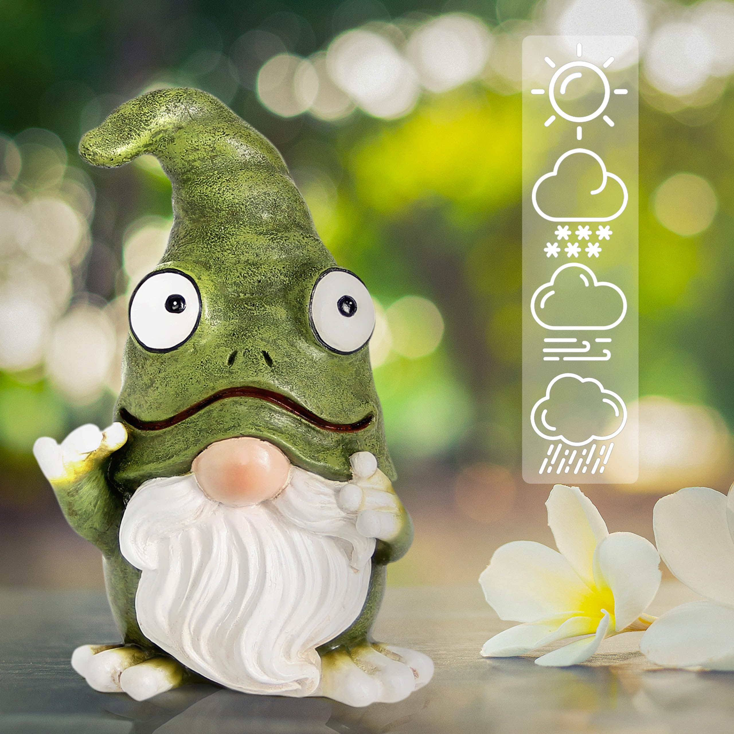 Xintim frog gnome close-up of resin texture highlighting durable detail