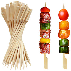 XMZY front pack of 200 skewers showing quantity and 8 inch length for convenience