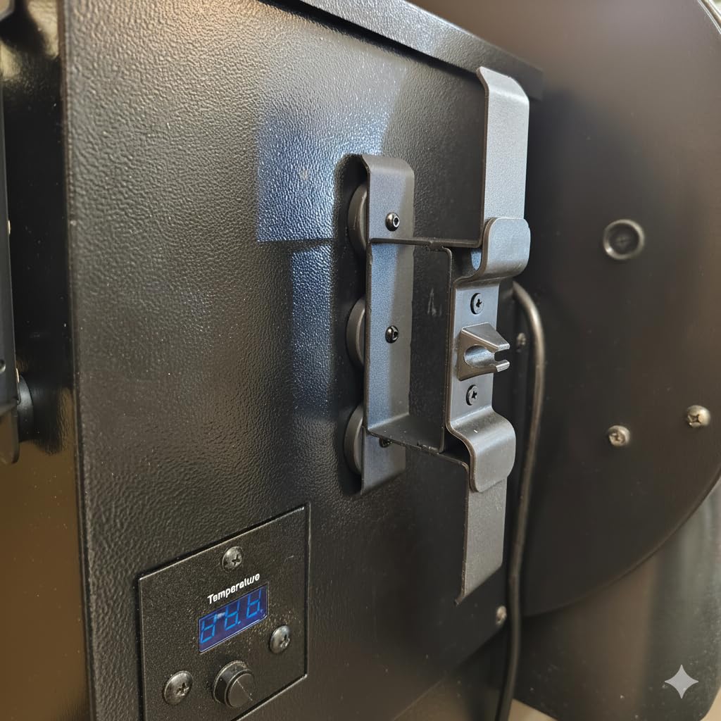 XOIEPZE label and finish closeup showing powder-coated metal benefit of weather resistance