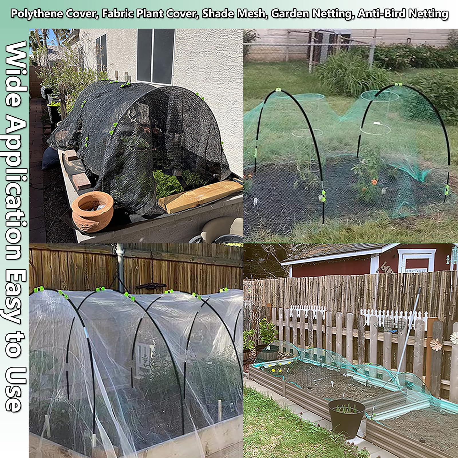 Backyard using Xuwzenkl tunnel over rows, extends growing season benefit