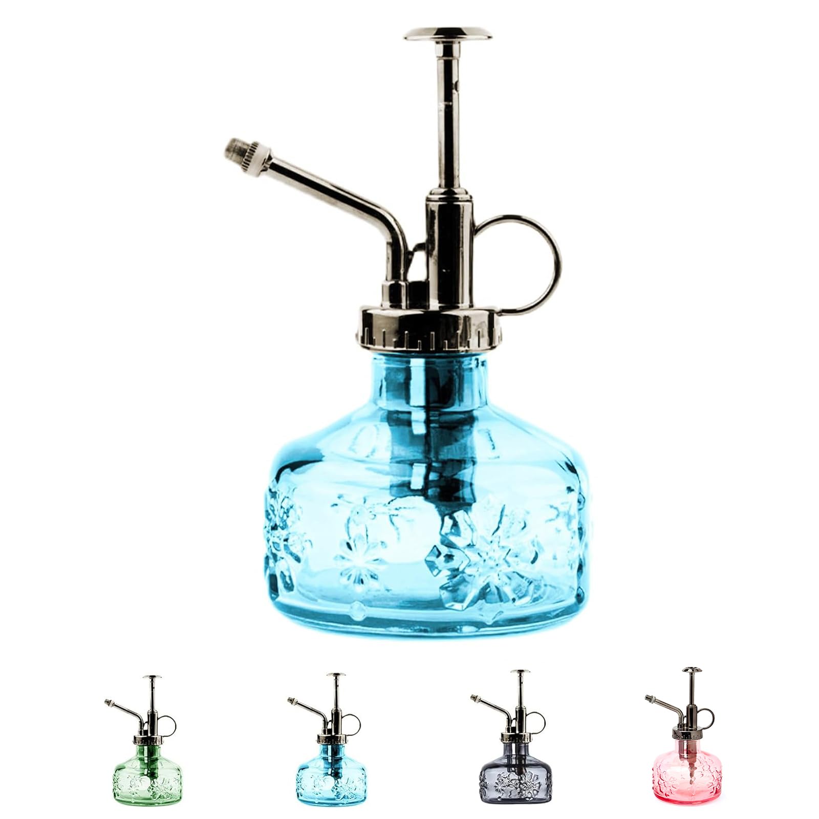 XXXFLOWER front view of glass mister highlighting clear bottle and shape for decor