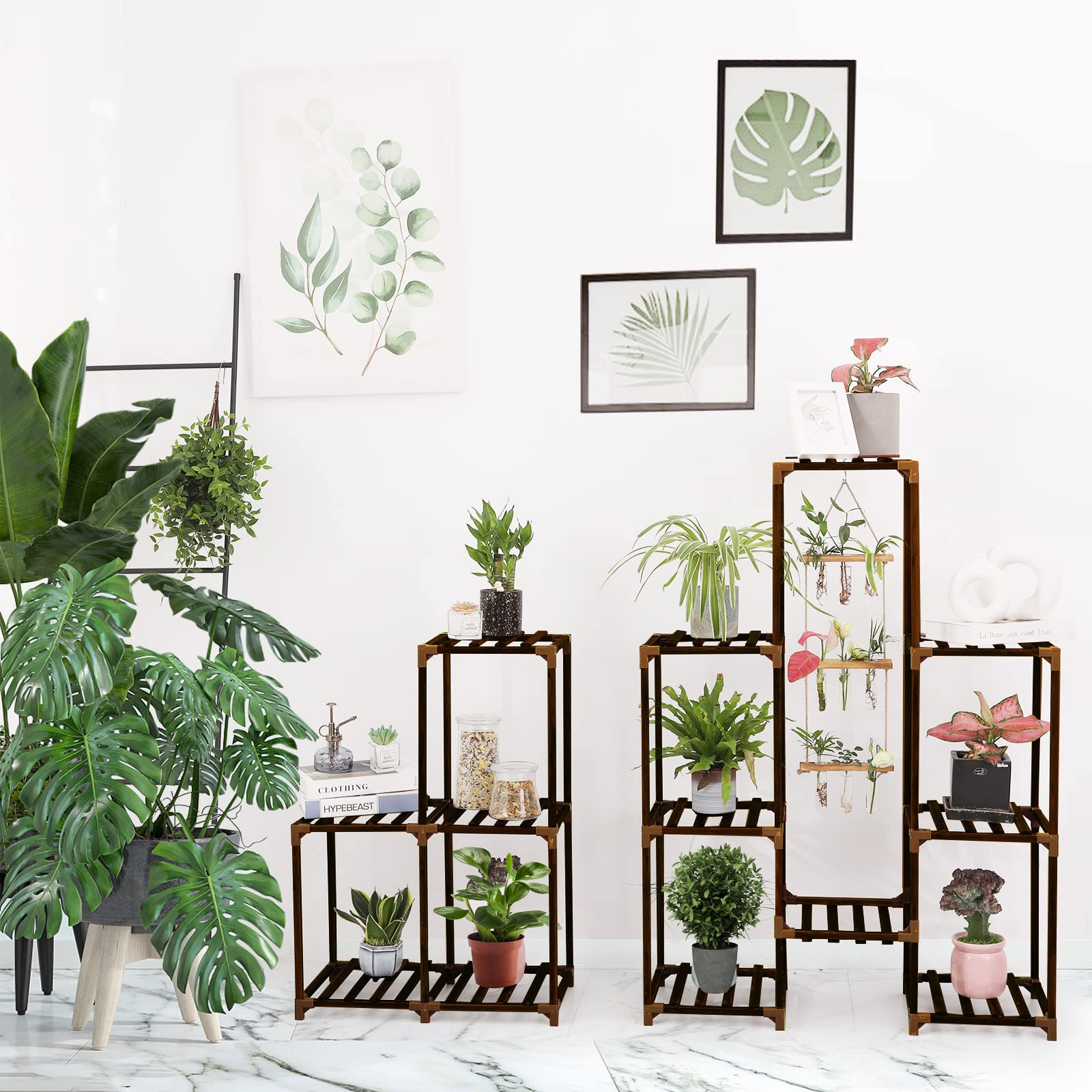 XXXFLOWER next to a standard pot illustrating scale and capacity per shelf