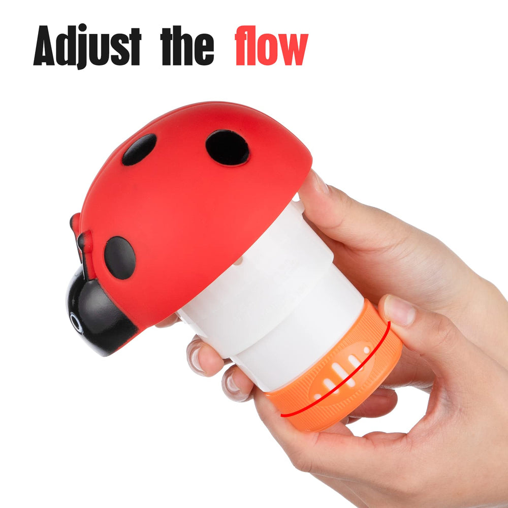 XY-WQ floater floating in pool for size comparison and easy surface dispensing benefit