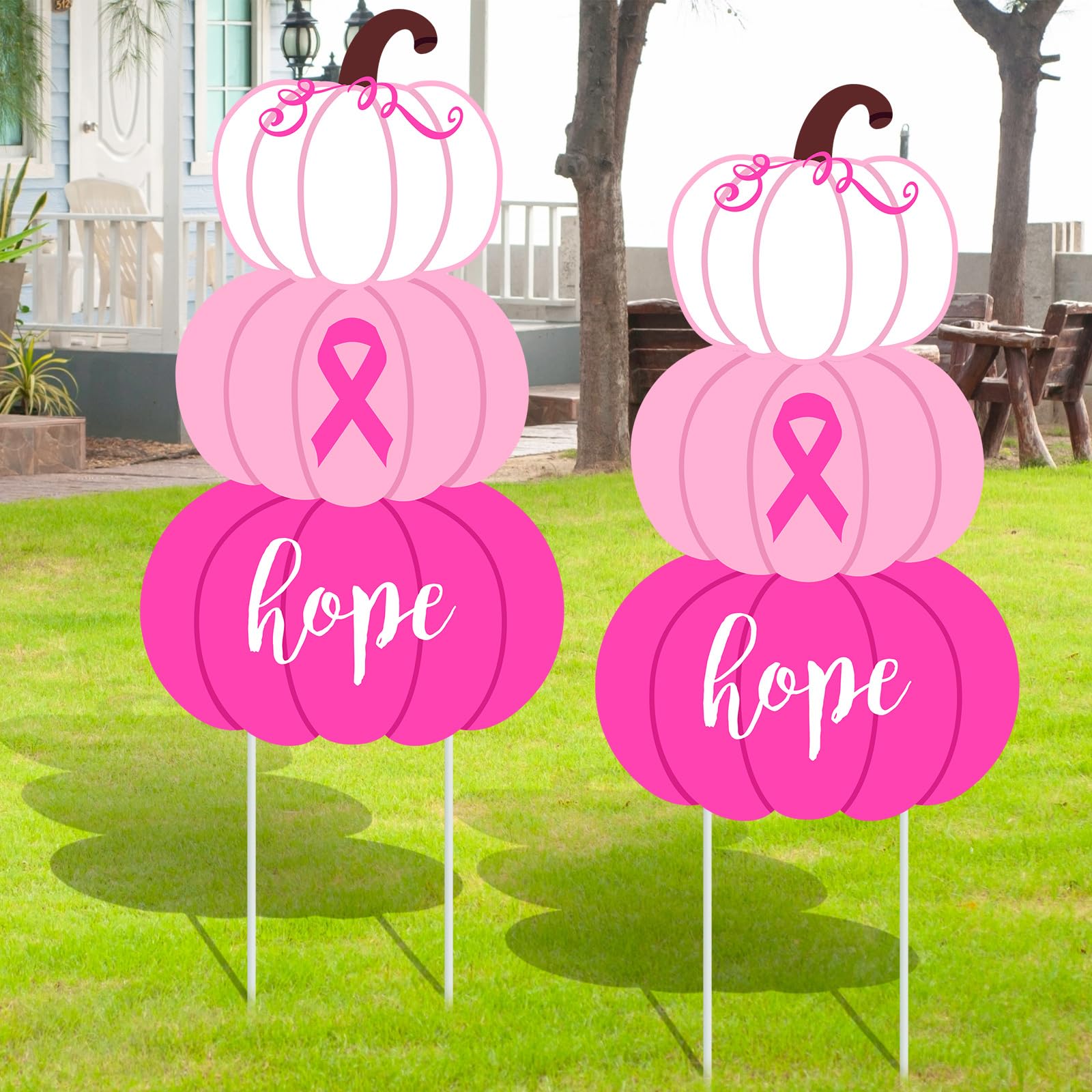Yalikop front packaging showing 28 inch pumpkin yard signs and clear benefit of visibility