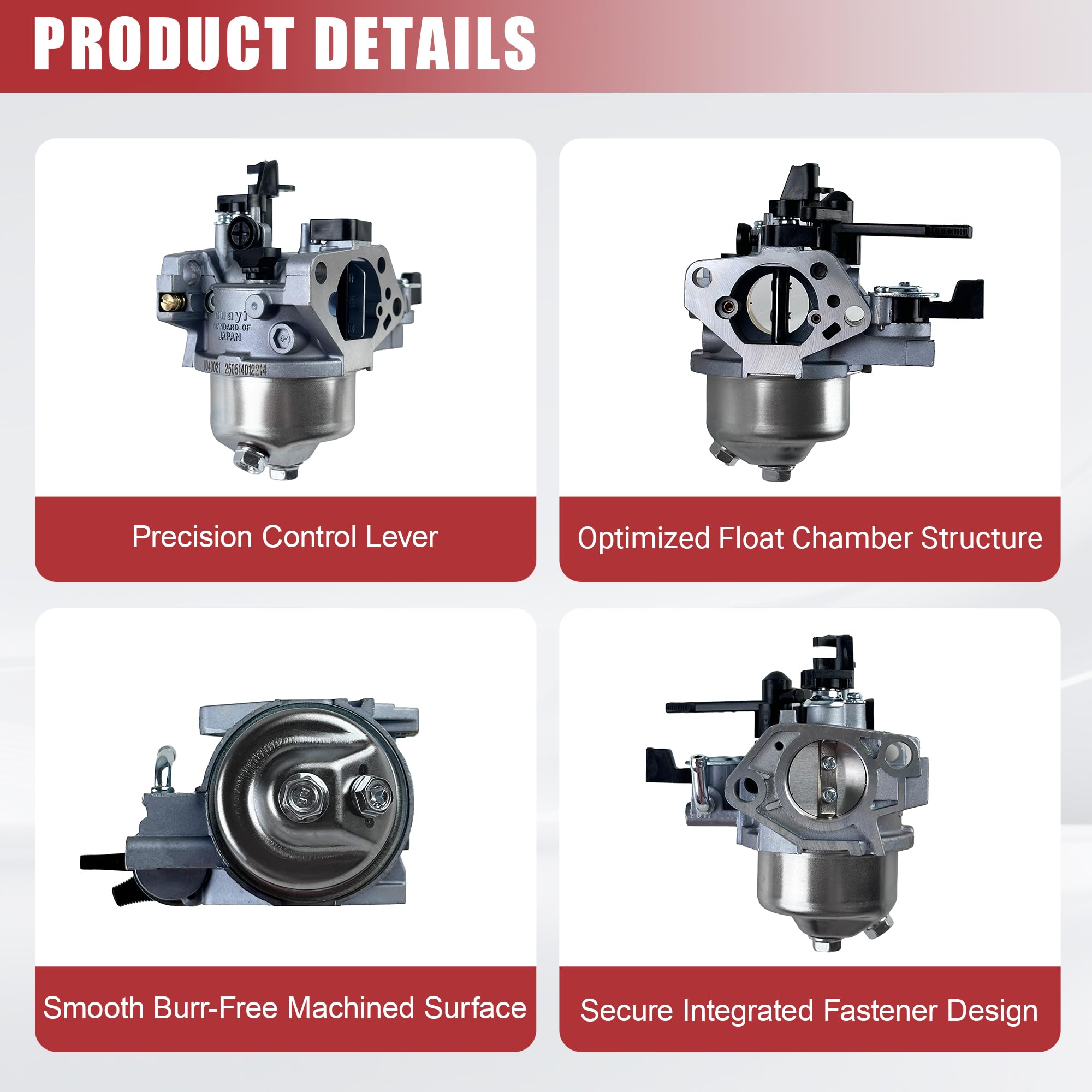 YAMAKATO carb kit with three gaskets included to simplify immediate installation