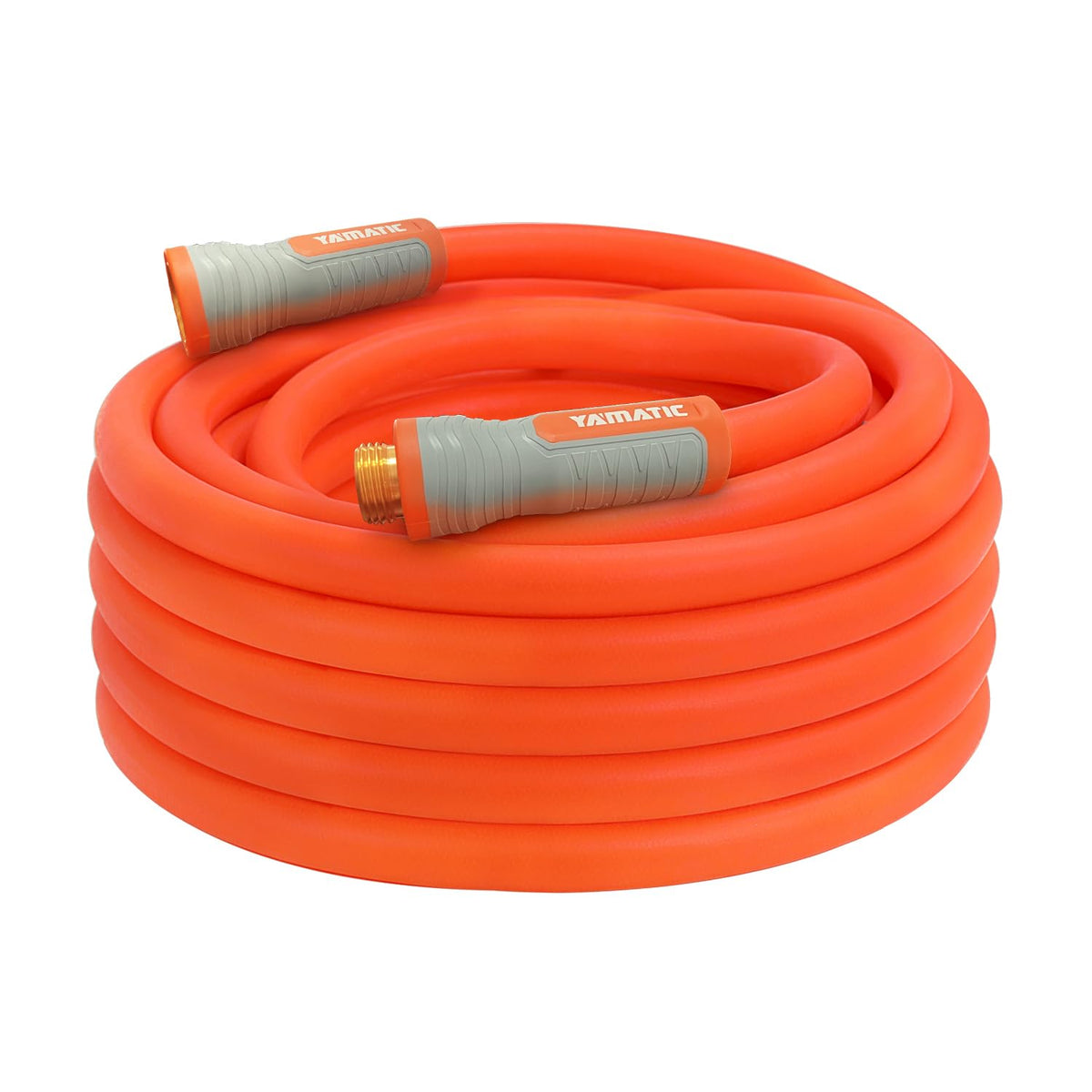 YAMATIC front view of 50ft hose showing length and lightweight benefit