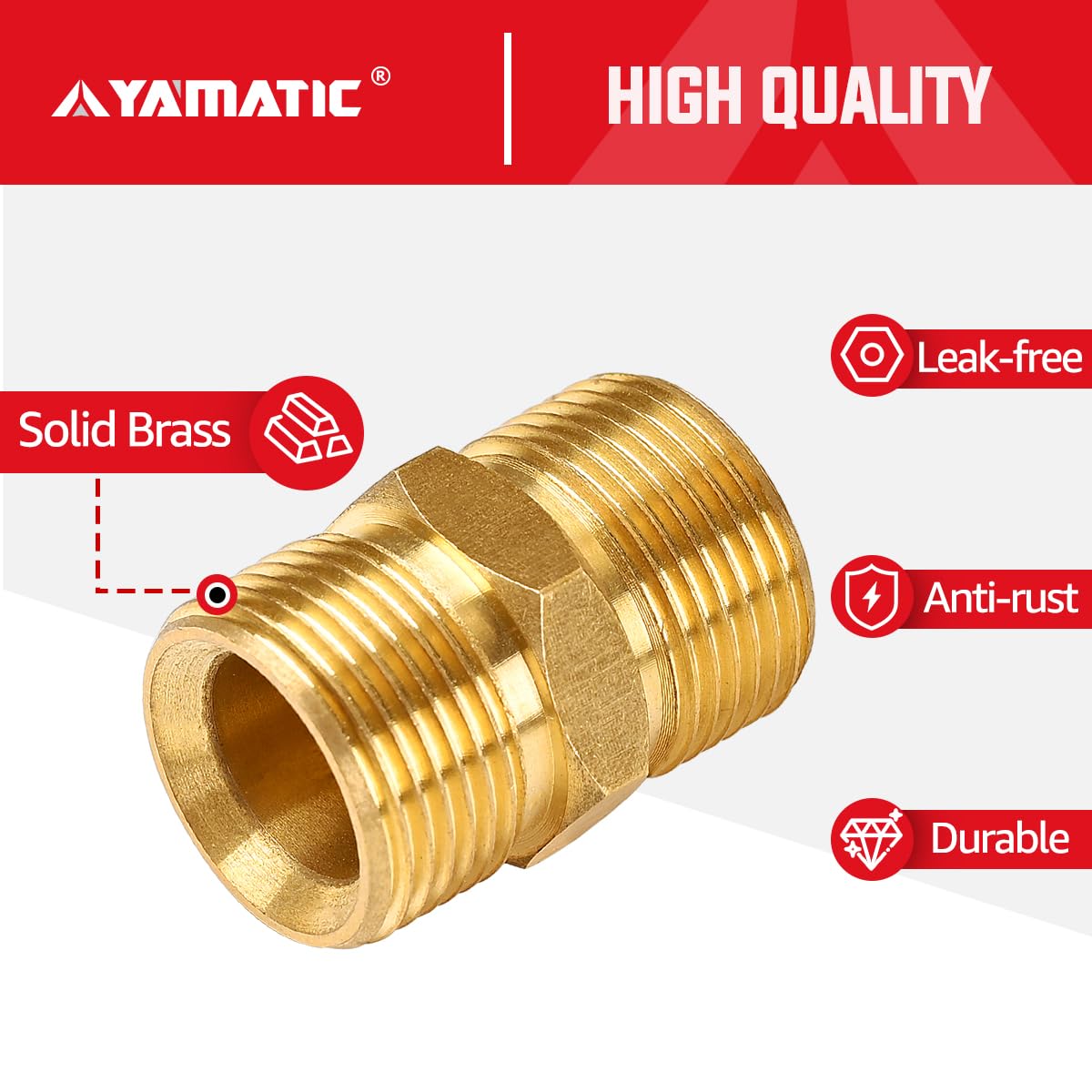 YAMATIC in use connecting two pressure washer hoses to extend reach quickly