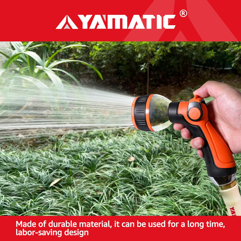 YAMATIC nozzle spraying while washing a car demonstrating powerful, adjustable stream