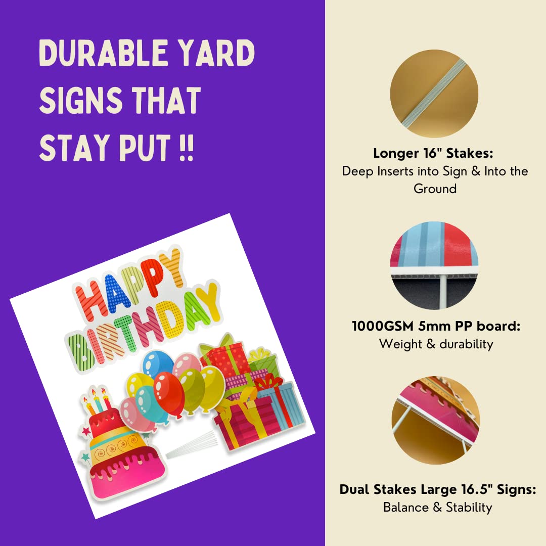 Generic yard expressions flat-packed packaging and stored signs, compact storage convenience