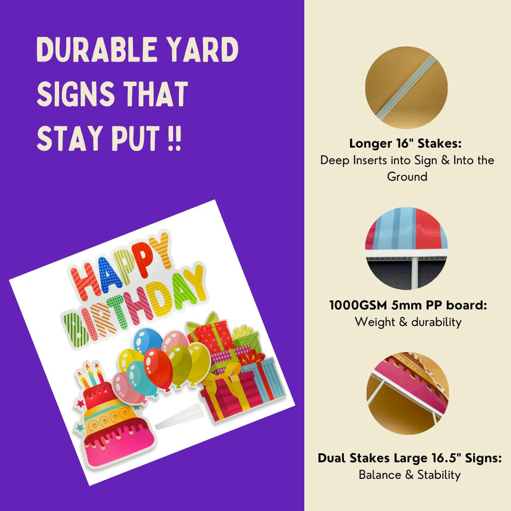 Generic yard expressions flat-packed packaging and stored signs, compact storage convenience
