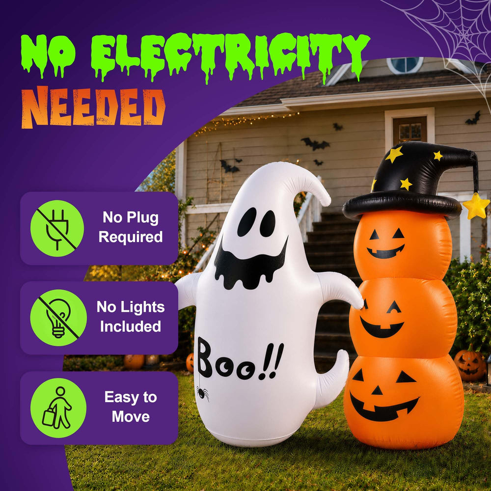 Yard Pals inflatables on front lawn showing quick setup benefit