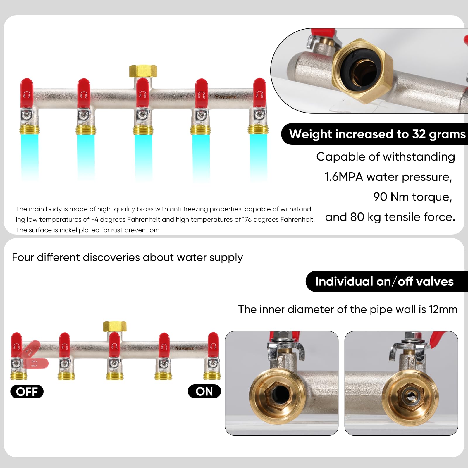 Yayamz side profile highlighting wide 1.77 inch spacing for large timers and fittings to reduce crowding