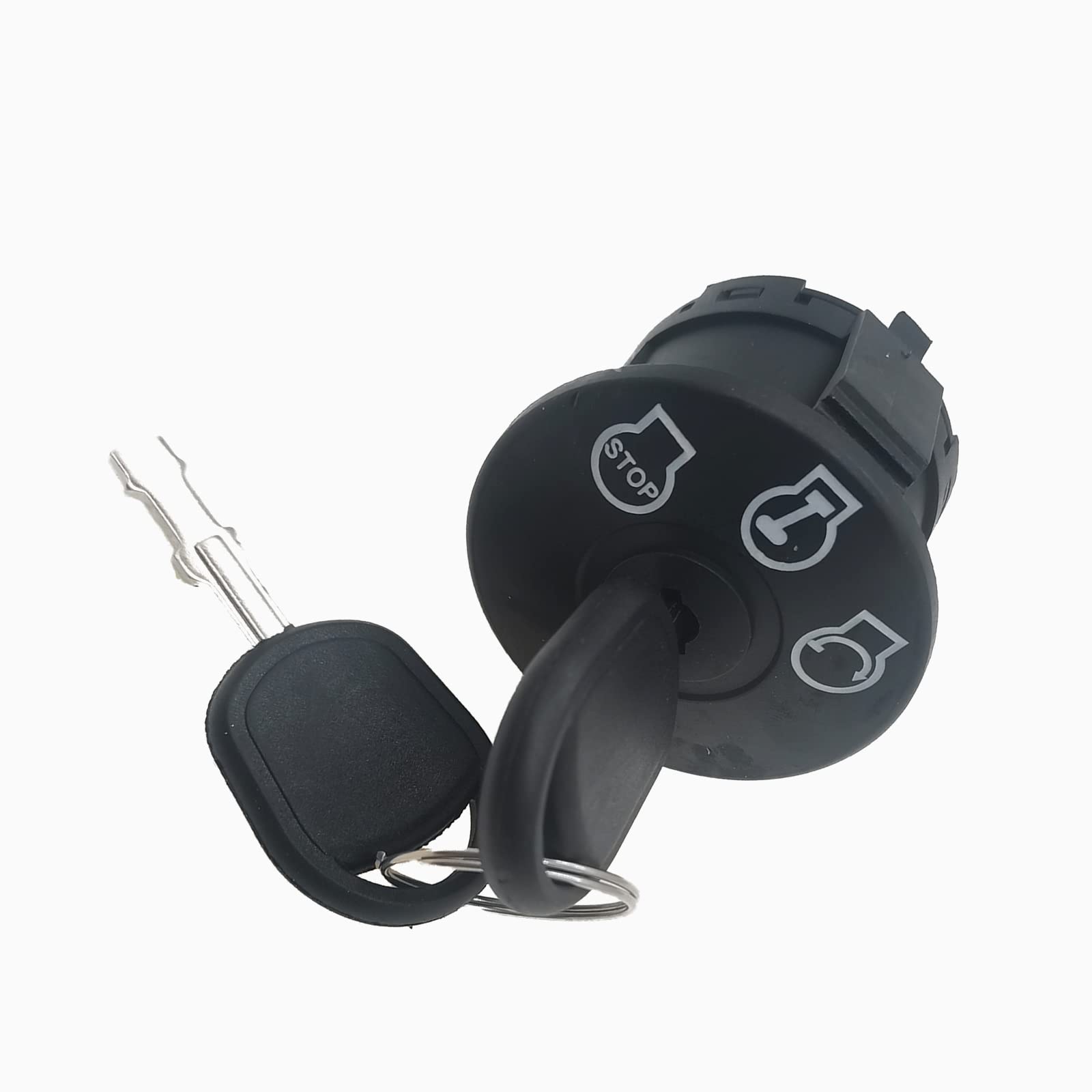YCTMALL ignition switch mounted in mower dash showing direct-fit installation benefit