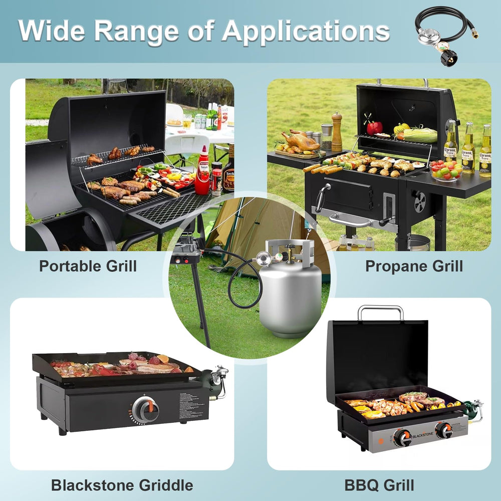 YEYETUO regulator installed on a gas grill demonstrating easy setup