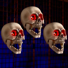 YFFSMYA skull front view showing face and LEDs, dramatic porch display benefit