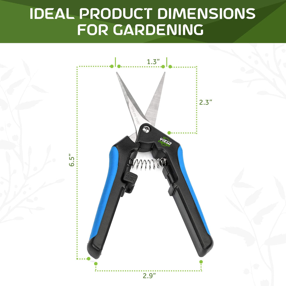 YIELDCROPPER shears in use trimming a flower for neat harvests