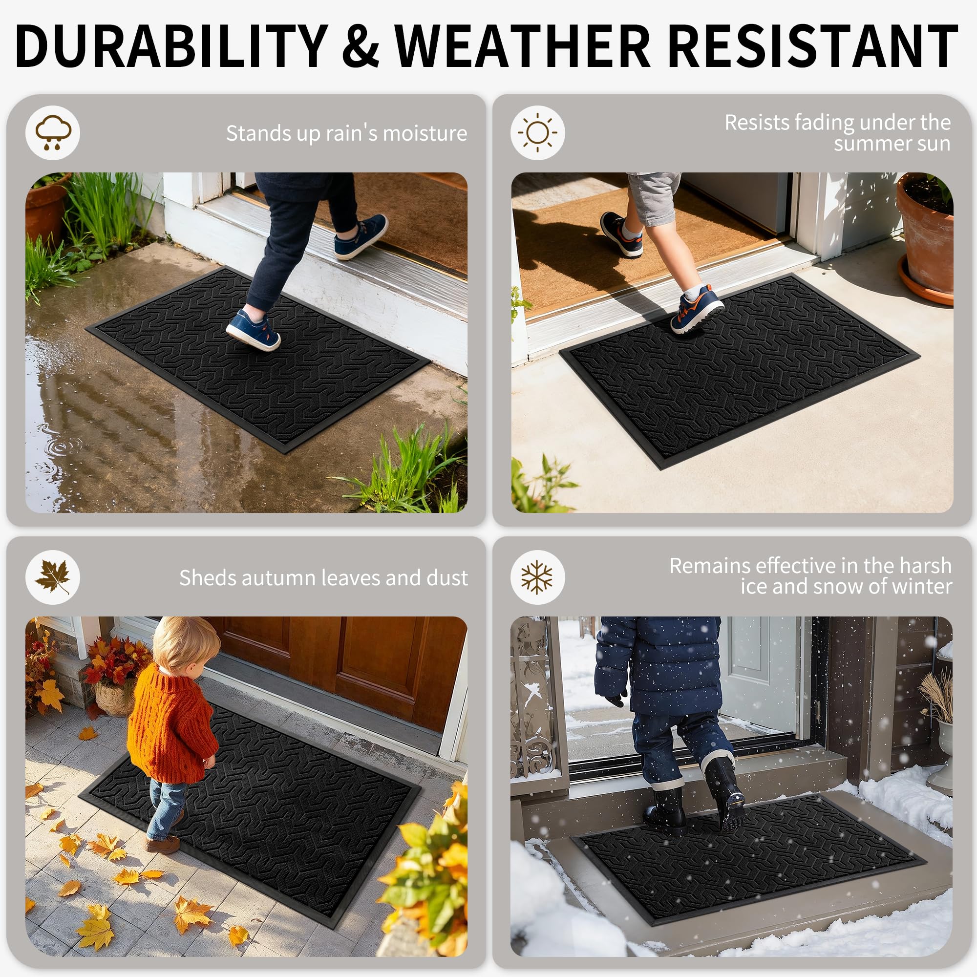 Yimobra mat in use on a porch entry reducing tracked-in dirt