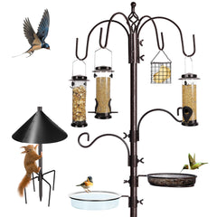 YINGYM assembled feeding station front view showing full setup and bird access benefits