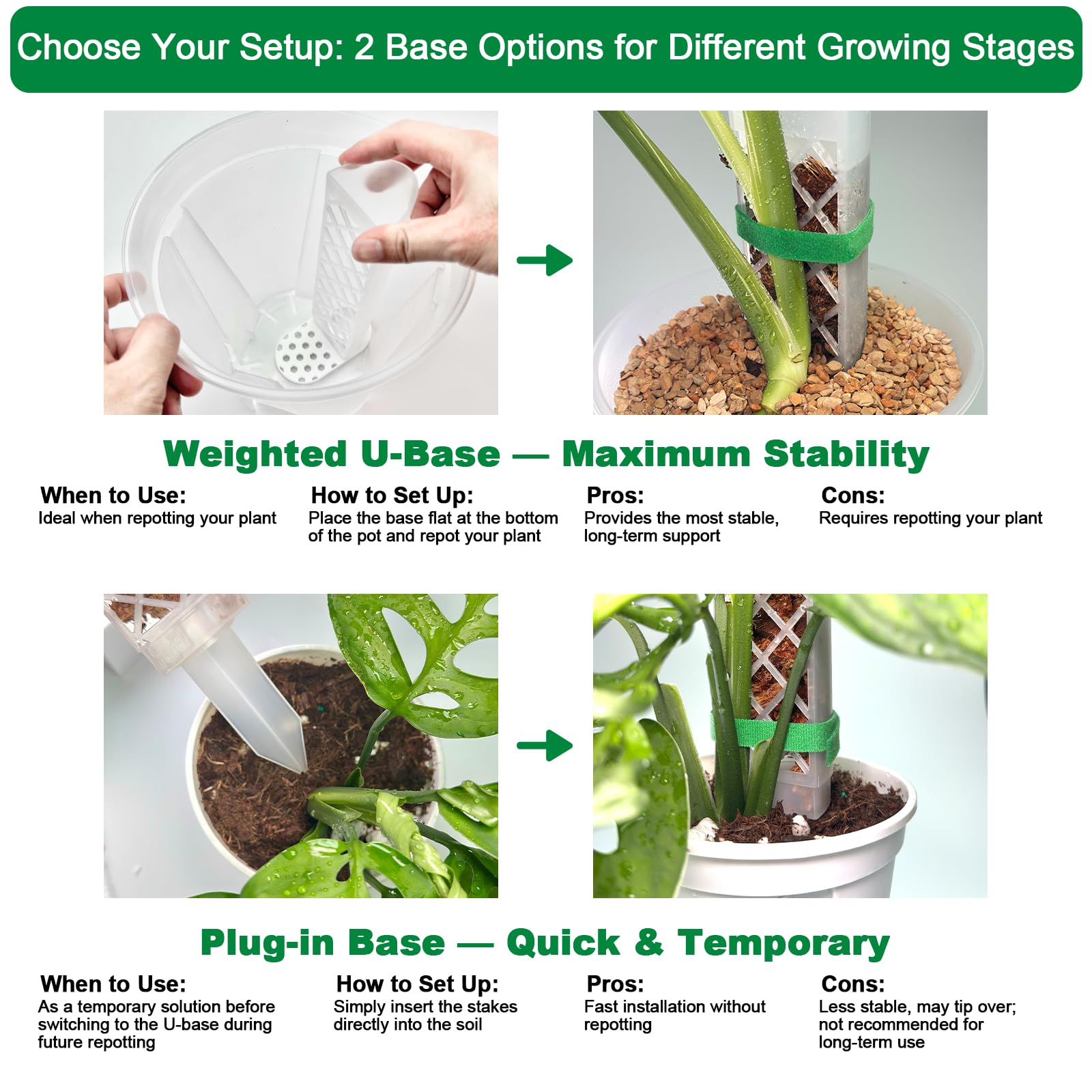 Yioviru U-shaped base image demonstrating anti-tip stability that prevents leaning