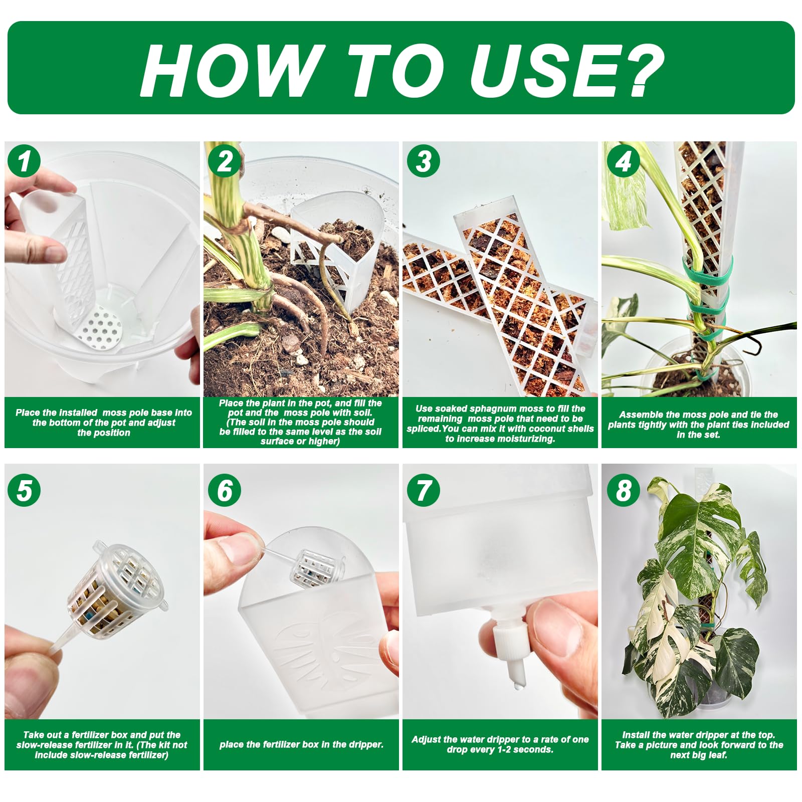 Yioviru water dripper detail illustrating steady moisture delivery for healthier aerial roots