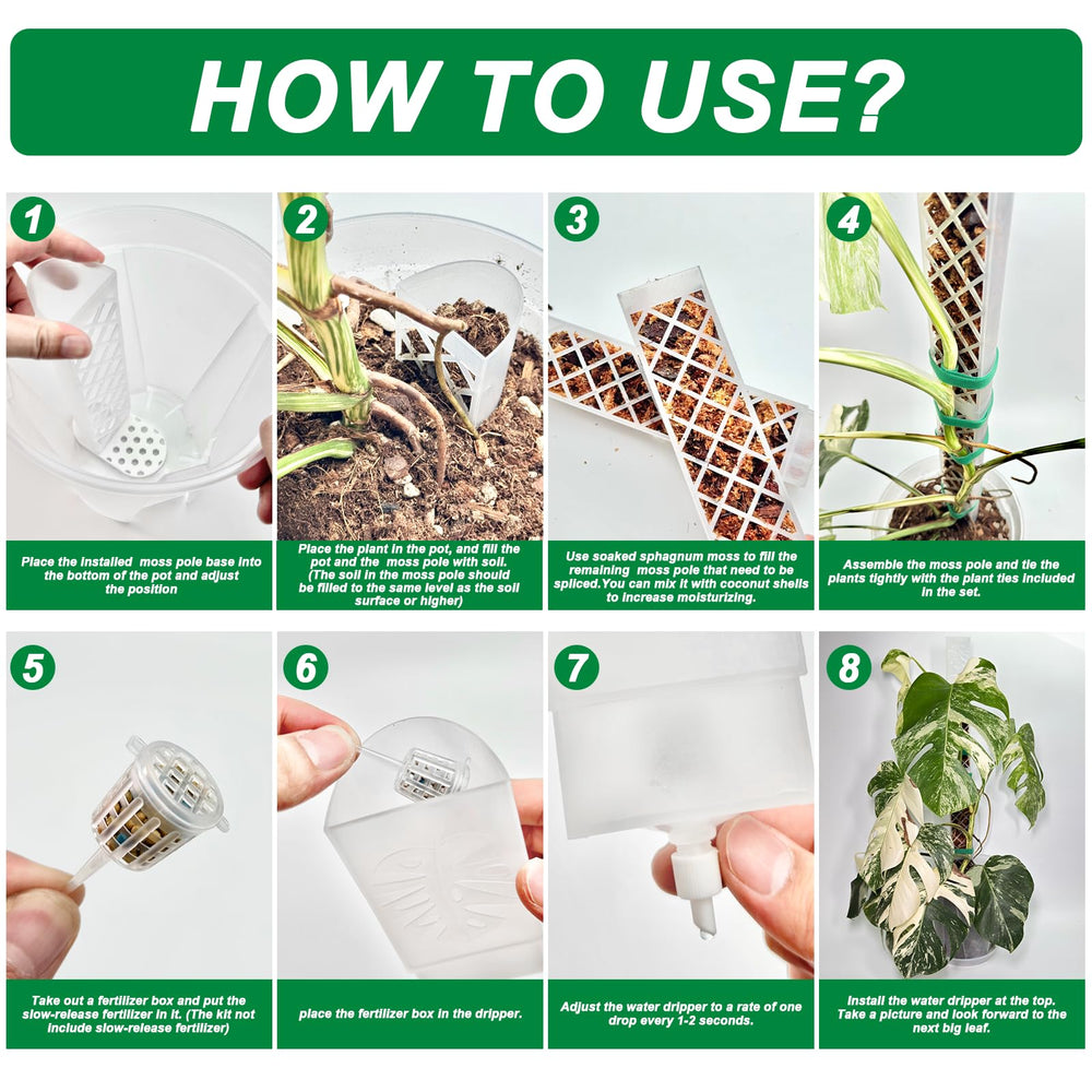 Yioviru water dripper detail illustrating steady moisture delivery for healthier aerial roots