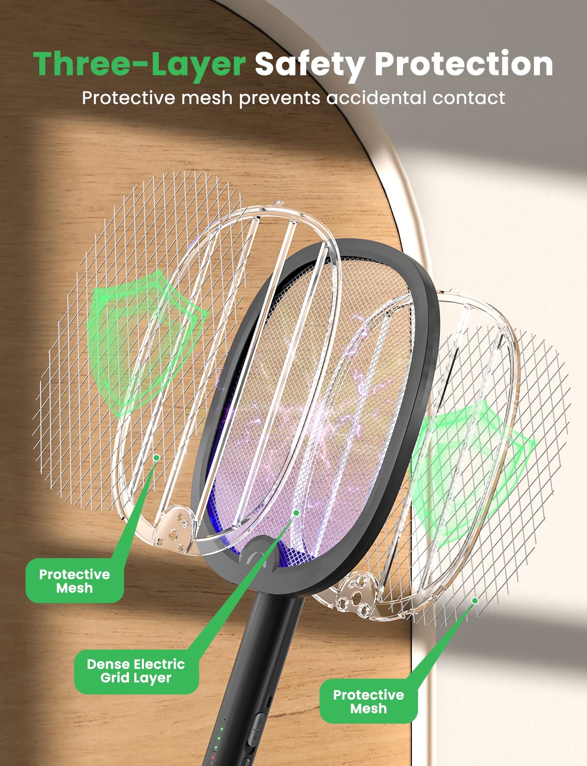 YISSVIC standing upright on table for hands-free insect control