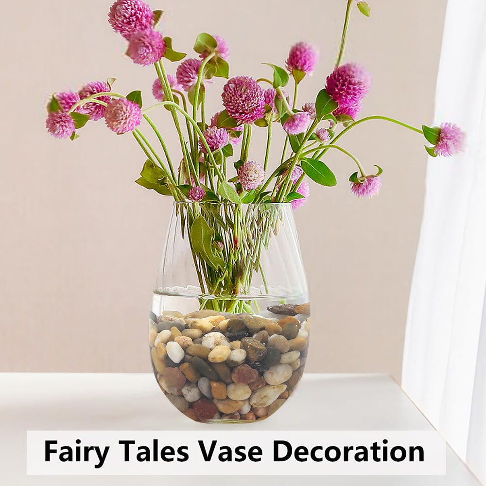 YISZM pebbles arranged in a decorative vase for tidy aesthetic display