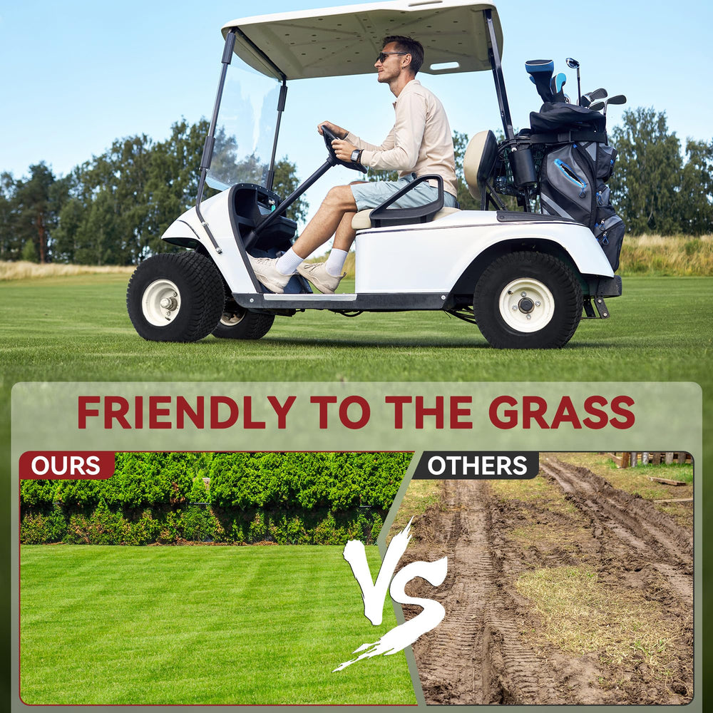 YITAMOTOR tire mounted on a mower illustrating ready-to-use fit