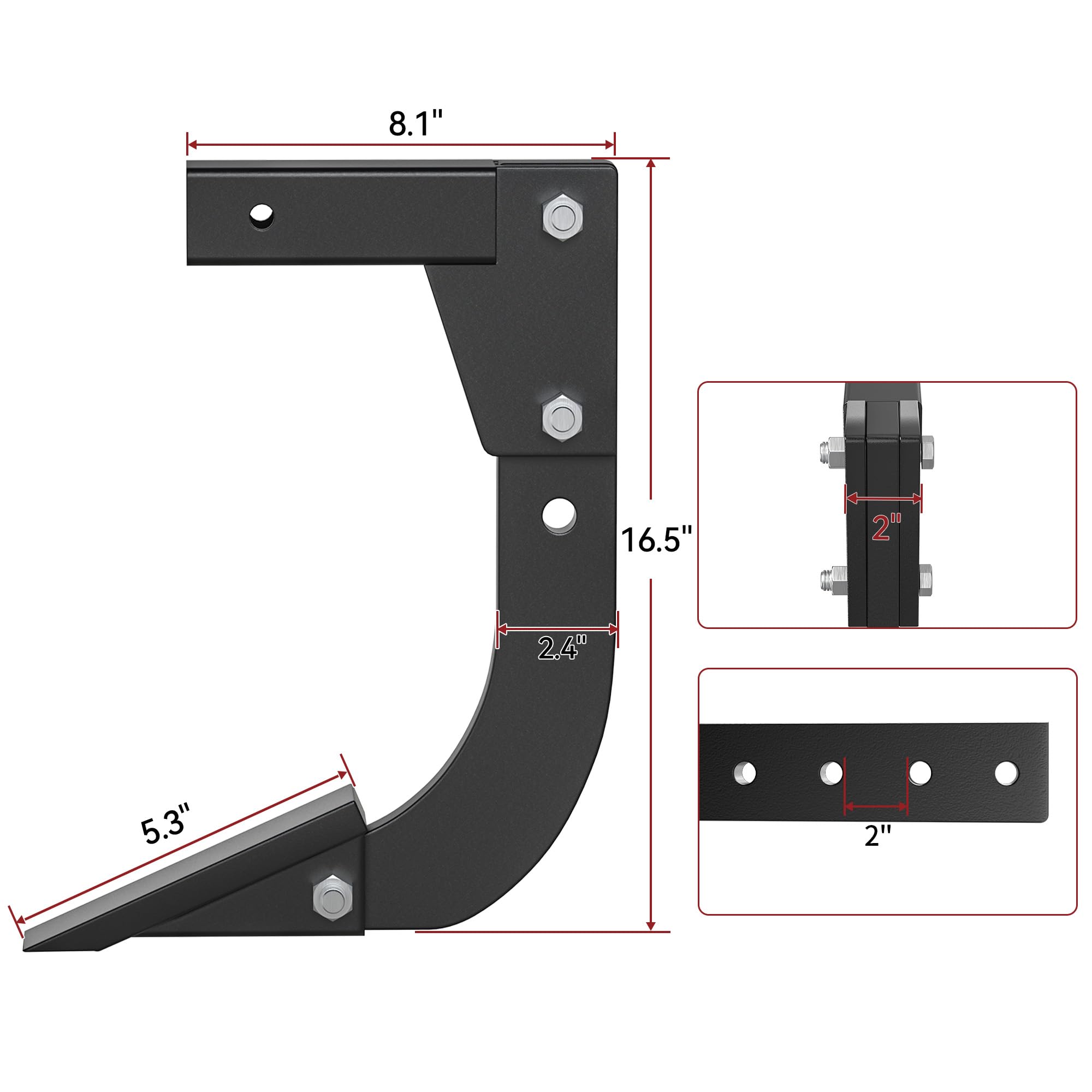 YITAMOTOR size comparison next to ruler showing scale and fit for ATVs and small tractors