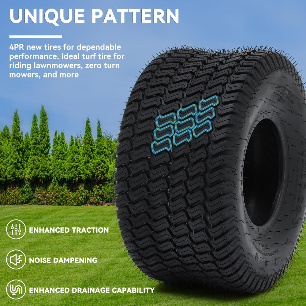 YITAMOTOR close-up of tread pattern emphasizing traction and low turf damage