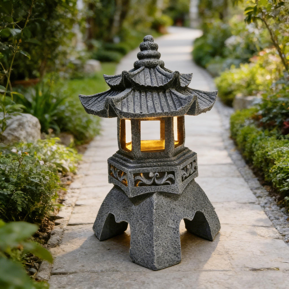 YLSMILE pagoda front view showing design and warm glow