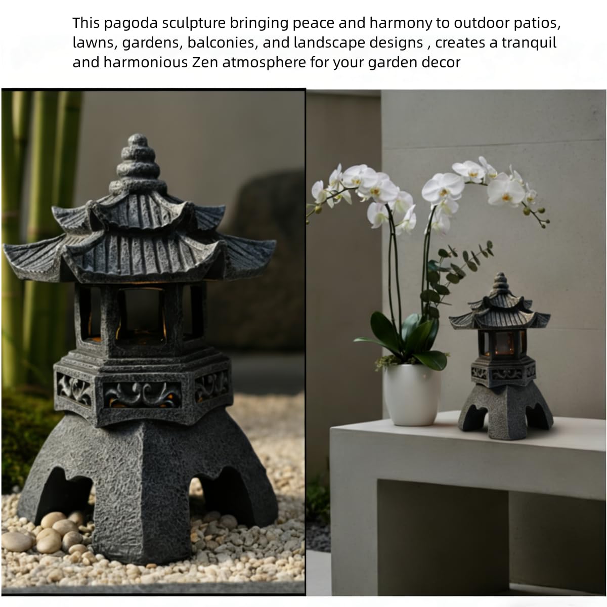 YLSMILE pagoda placed among plants for tranquil outdoor accent