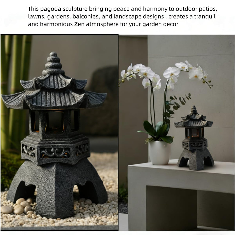 YLSMILE pagoda placed among plants for tranquil outdoor accent